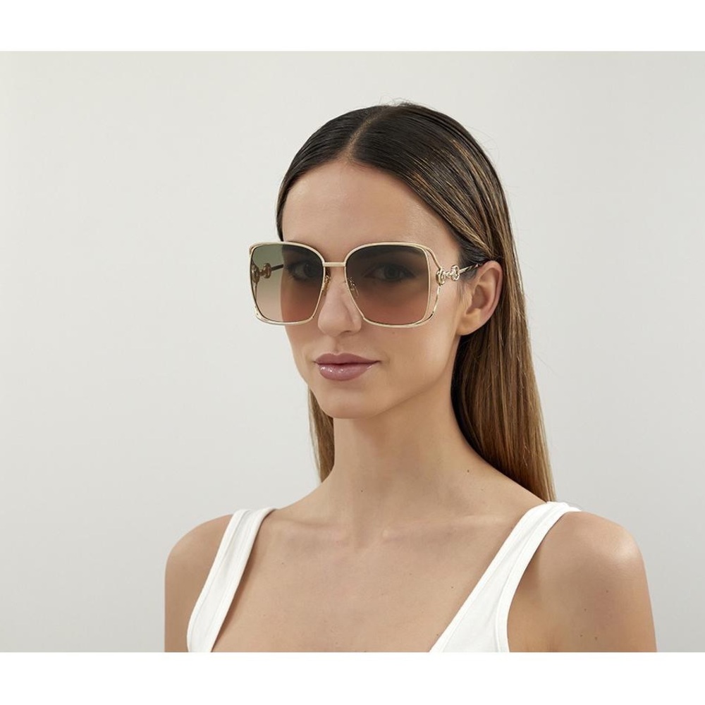 Gucci GG1020S Gold Grey Horsebit Sunglasses